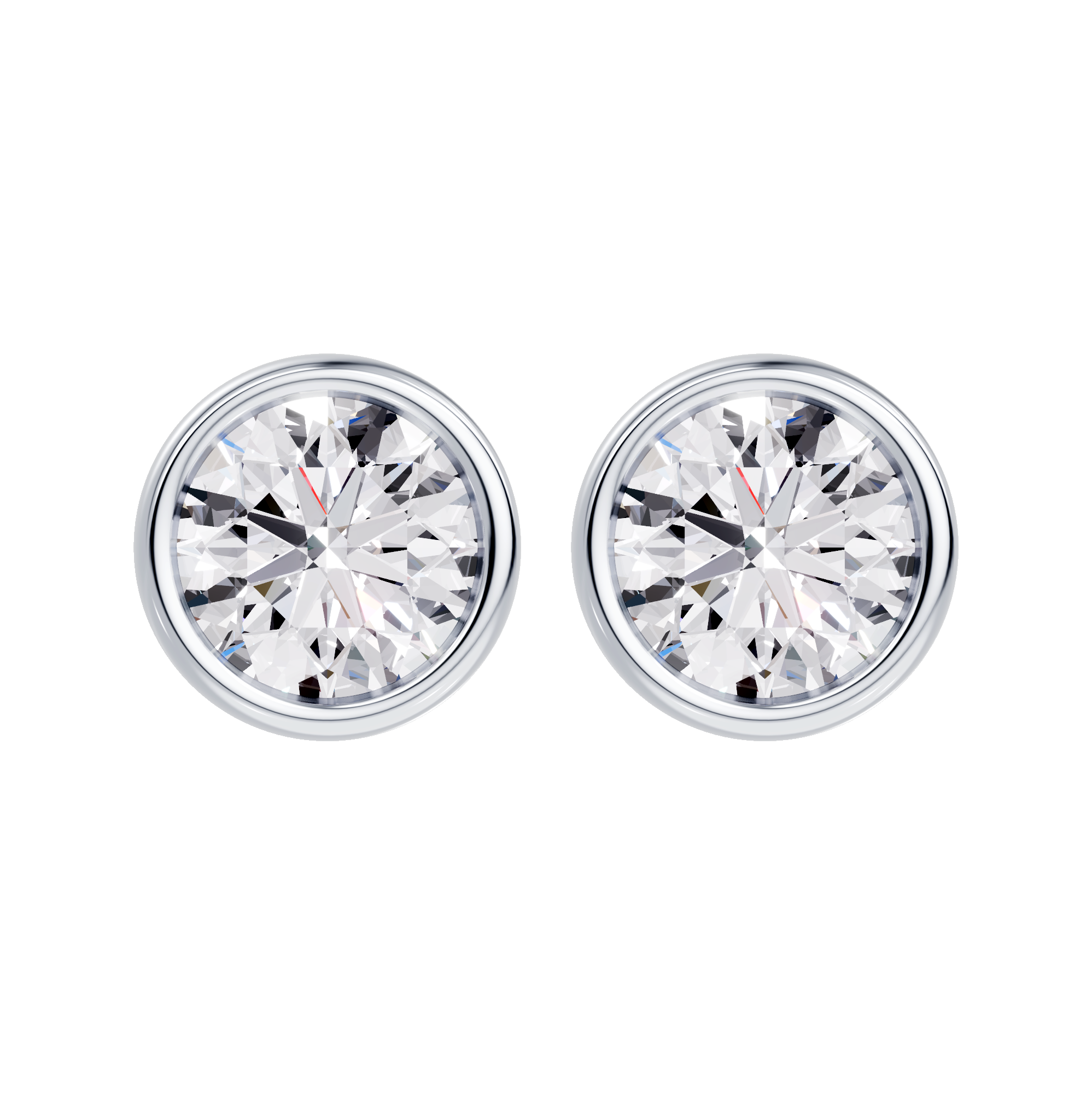 14K White Gold Modern Bezel-Set Diamond Stud Earrings (1/2ct. tw.)